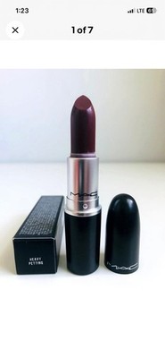 NIB MAC Dark Desires Lipstick in HEAVY PETTING (Burgundy) Cremesheen 3g/ .1oz