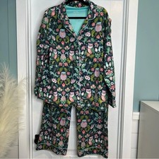 Nick Nora Owl Pattern Flannel Pajama Set. Size XXL.