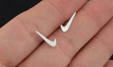 Silver Swoosh Earrings - Nike Swoosh Plated Metal Stud Earrings Unisex- Y2k Silver Swoosh Earrings - Nike Swoosh Plated Metal Stud Earrings Unisex- Y2k