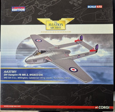 DH Vampire Die Cast AA37301 FB MK.5 WG833:GM Corgi Aviation Archive 1:72 Ltd Ed