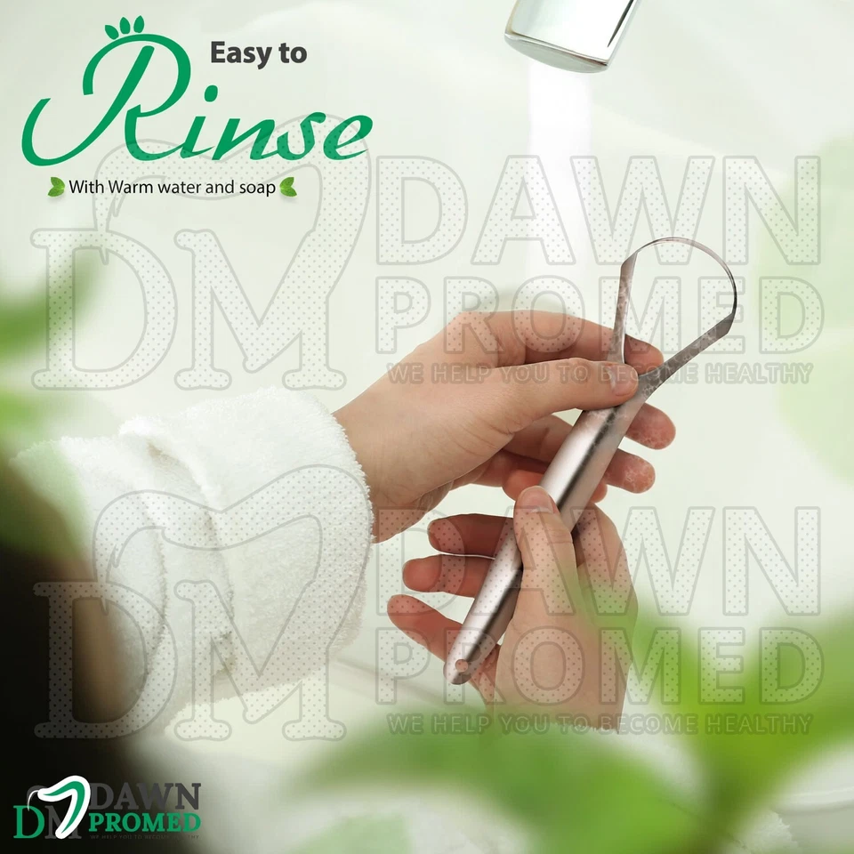 Raspador de Lengua Limpiador de Lenguas Metal 6" Instrumento de Cuidado Dental Bucal Grado Alemán Foto 4 de 4