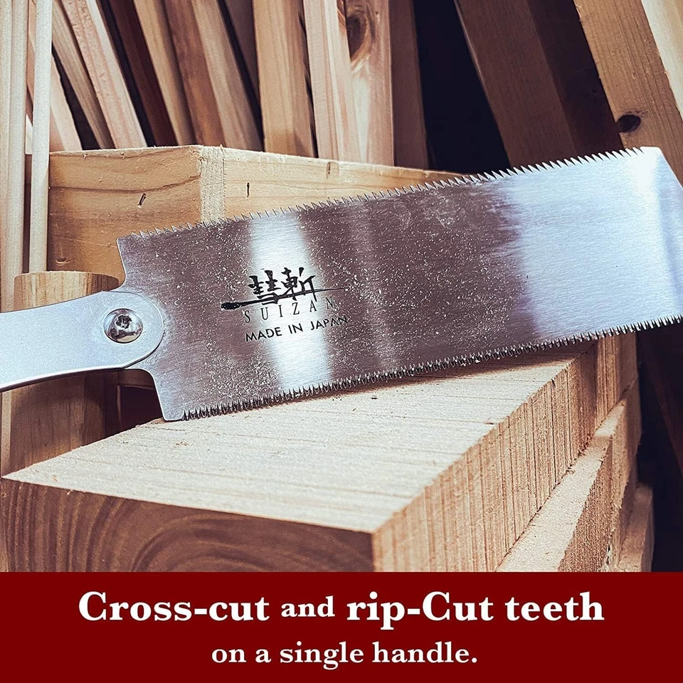 Sierra de mano japonesa SUIZAN 9,5 pulgadas Ryoba doble filo para carpintería Foto 4 de 4