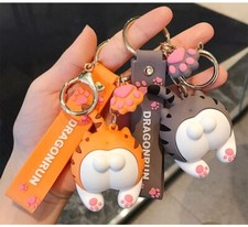 Key Butt Cartoon Cat Keychain Gift Female Bag Chain Ring Ornament Animal Fashion