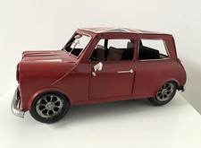 Vintage Metal Classic Red Mini Cooper Model Car Table / Shelf Decorative
