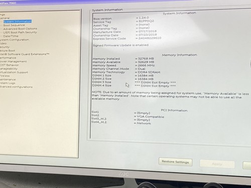 Dell OptiPlex 7060 Core i7-8700 3.2GHz 32GB RAM 512GB SSD NVIDIA NO OS Good - Picture 2 of 6
