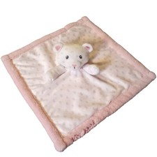 Betsey Johnson Baby Pink White Hearts Security Blanket Lovey Thick Plush 13"