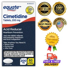 Equate, Cimetidine 200 Mg - Heartburn Medicine, Stomach Acid Reducer, 60ct