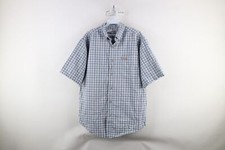 Vintage Carhartt Mens Medium Faded Short Sleeve Collared Button Down Shirt Plaid