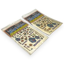 Vintage 1982 Sega Zaxxon Video Game Colorforms Rub N Play Transfers Set Of 2 NOS