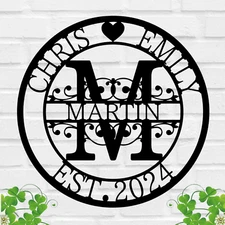 Custom Metal Signs | Personalized Monogram Name Sign | Wedding Gifts for Couples