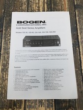 BOGEN Manual Communications Amplifiers Models GS-35 GS-60 GS-100 GS-150 GS-250