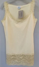 NWT Sundance Catalog Scoop Neck Yellow Lace Trim “Elan Tank”, Size S $48