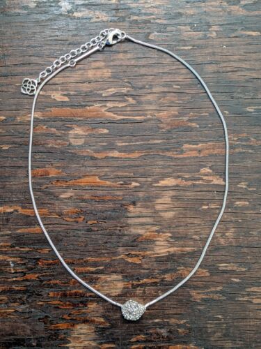 Kendra Scott Mara Tess Silver Tone Druzy Necklace Gray Drusy Stone Dust Bag - Picture 2 of 8