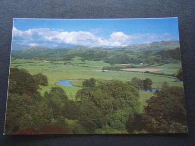 VIEW OF ESK VALLEY FROM MUNCASTER CASTLE WEST CUMBRIA POSTCARD
