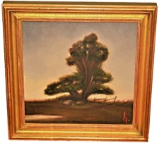 ARTURO GARCIA Original Vintage Tonalist Sunrise Horizon Landscape Oil Painting