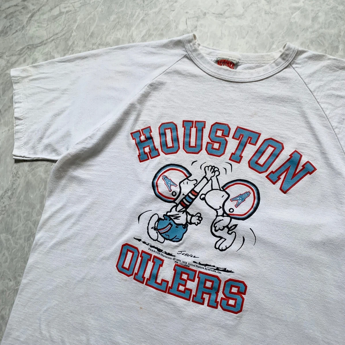 Houston Oilers Vintage Nfl Art Kids T-Shirt