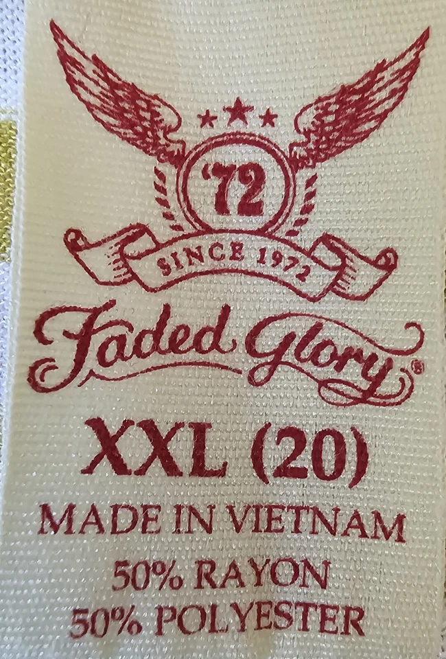 Faded Glory Womens Shirt Top Size XXL 20 2XL 2X Large White Green Warm Olive - Image 2 of 4