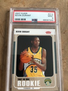 KEVIN DURANT 2007 FLEER #212 ROOKIE CARD Mint PSA 9- Brooklyn Nets | eBay
