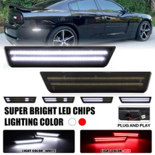 LED Bumper Rear Side Marker Lights Lamp For 08-14 Dodge Challenger 11-14 Charger