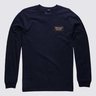 BRIXTON PALMER PROPER LONGSLEEVE GR: M WASHED NAVY