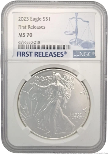 NGC MS 70 First Releases 2023 American Eagle Type 2 One Dollar Silver Coin