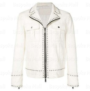 half black half white leather jacket
