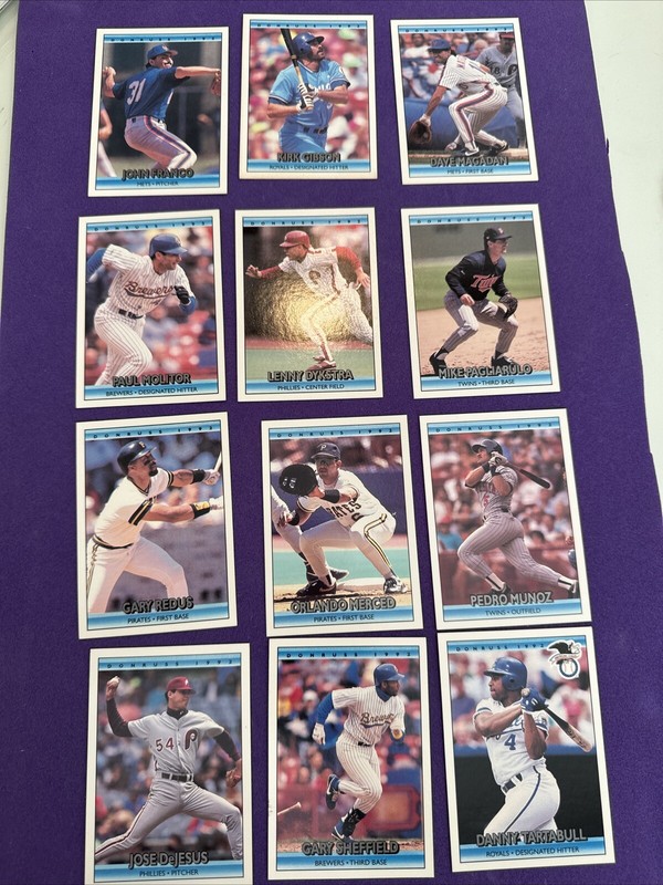 1992 Donruss baseball cards - lot of 12