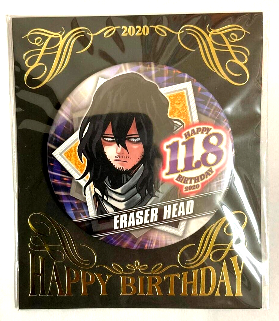 My Hero Academia Bday 2020 Can Badge Button Shota Aizawa Eraser