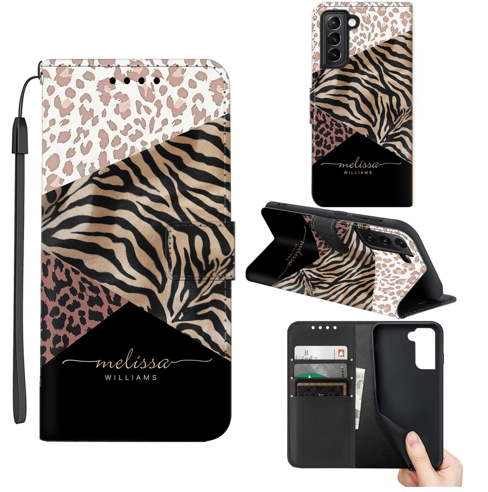Funda personalizada de cuero abatible para teléfono Samsung Galaxy A54 A15 5G A14 A34 Foto 4 de 4