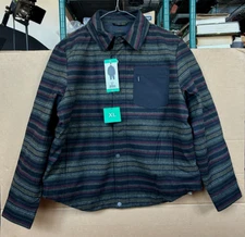 Pendleton Badlands Conway Olive Wool Shirt Jacket Striped Men's XL NWT