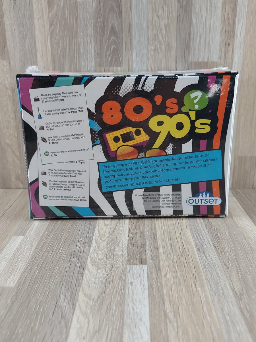 80's 90's Trivia Game Retro Pop Culture Cards Family Music TV