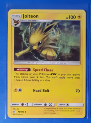 Jolteon 70/236 Pokemon card SM Cosmic Eclipse uncommon NM | eBay