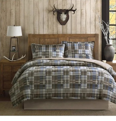 Woolrich White River Down Alt Comforter Set Full/Queen Multicolor 2 shams - Picture 2 of 6