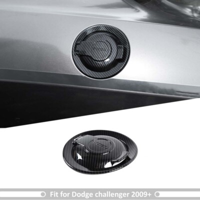 Car Gas Cap Cover Fuel Filler Decoration Bezel For Dodge Challenger 08-23 Carbon