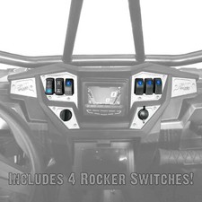 Polaris RZR XP 1000 Custom CNC Dash Switch Panel Kit for 4.3" GPS USA MADE WHITE