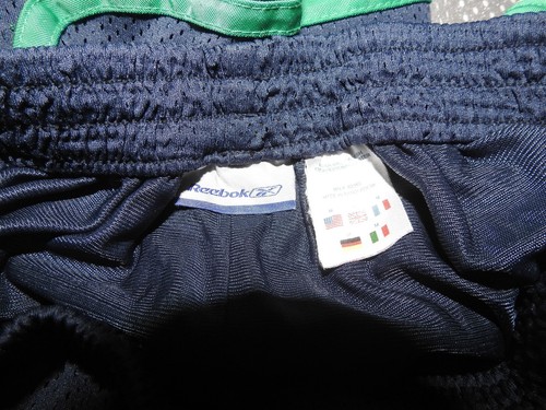 Reebok Basketball Shorts Boys Medium Long Retro Blue Green Mesh Pockets Athletic - Picture 4 of 4