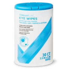 Vibrant Life 30 EYE WIPES for DOGS CATS Cleans Dirt Discharge Reduces Tear Stain
