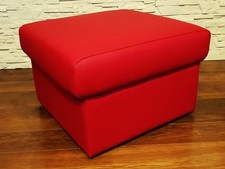 Rot Echt Leder Hocker aufklappbar mit Stauraum Sitzhocker Fußhocker 60x55