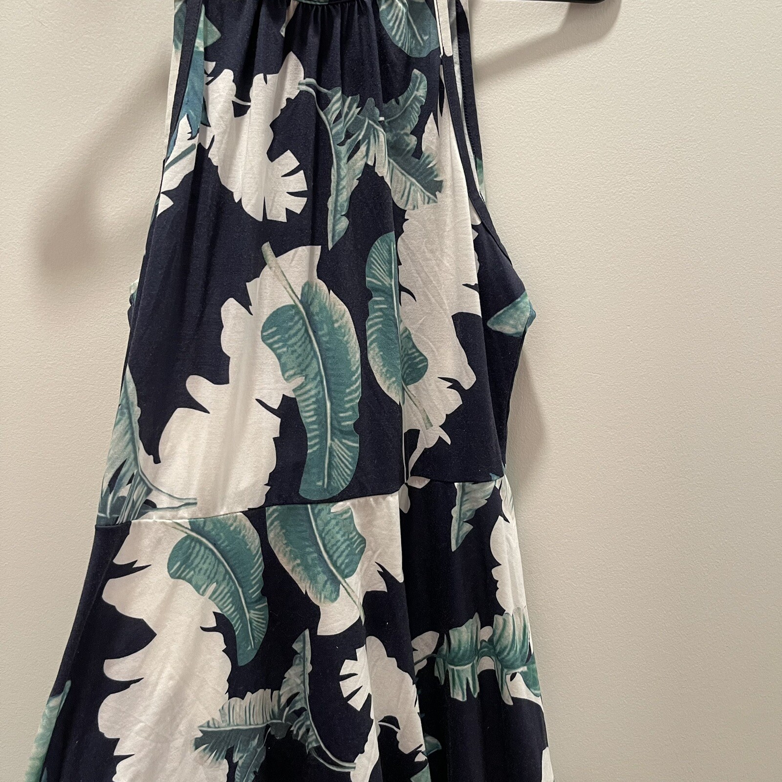 Ouges Dress Floral Blue Green White Halter Tie Sl… - image 4