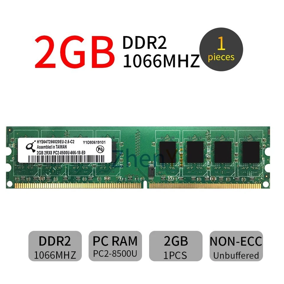 8GB 4GB 2GB DDR2 1066MHz PC2-8500U DIMM RAM OC Desktop Gaming Memory Qimonda LOT - Image 4 of 4