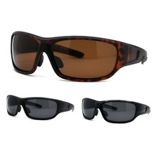 Polarized Anti-glare Warp Plastic Sport Biker Mens Sunglasses