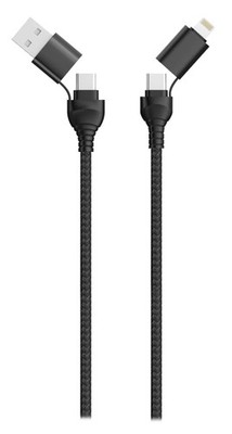 2GO 4in1 USB/Type C Datenkabel schwarz 120cm