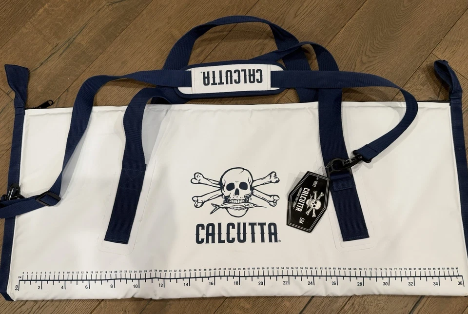 BOLSA DE PESCADO AISLADA CALCUTA ENFRIADOR 40" X 16" CORREAS REGLA Y CREMALLERA Foto 3 de 4