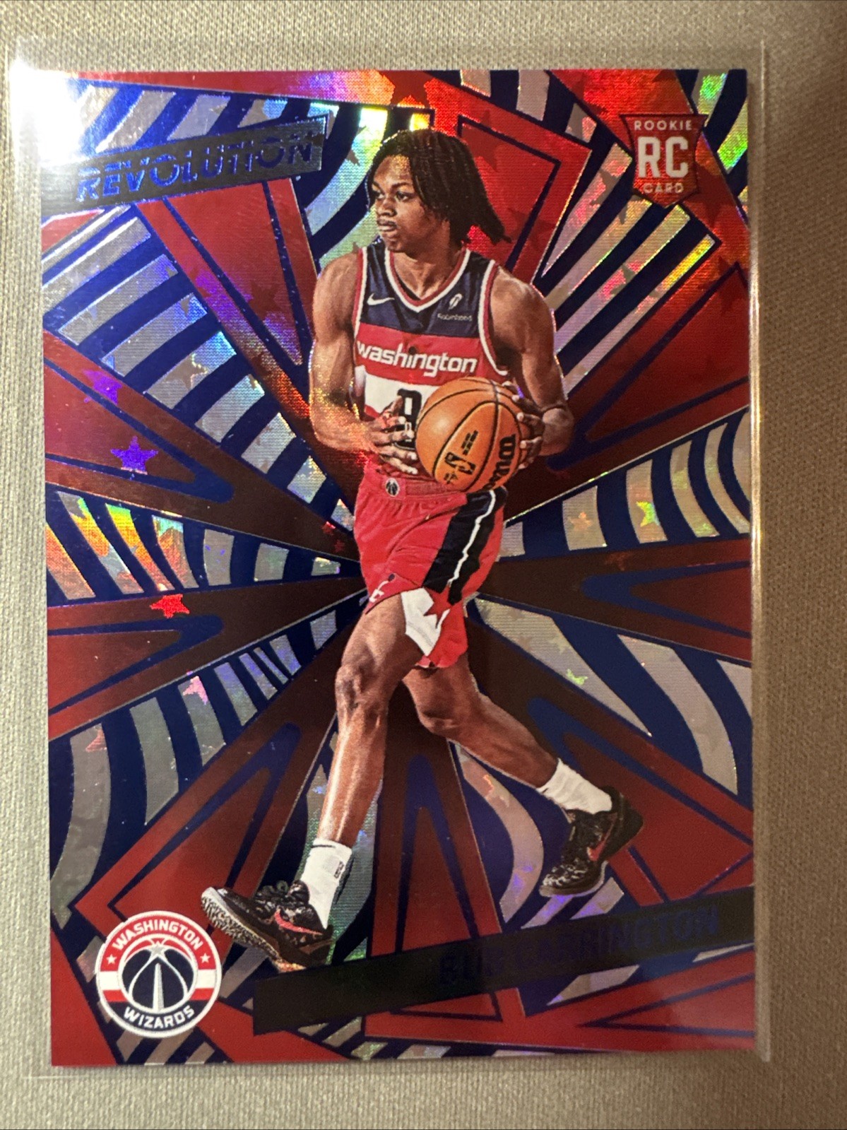 2024-25 Panini Revolution - Rookies Bub Carrington #121 Blue Astro /99 RC