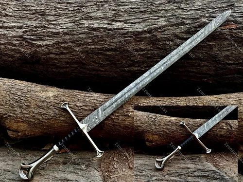 Handmade Hand Forged Damascus Viking Sword, Battle Ready Medieval Sword