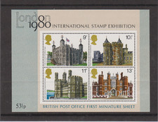 GB 1978 1980 MNH London International Stamp Exhibition First Miniature Sheet