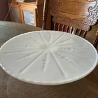 Vintage 1950's Anchor Hocking Milk Glass Cake Stand Pedestal 10 1/4" Starburst