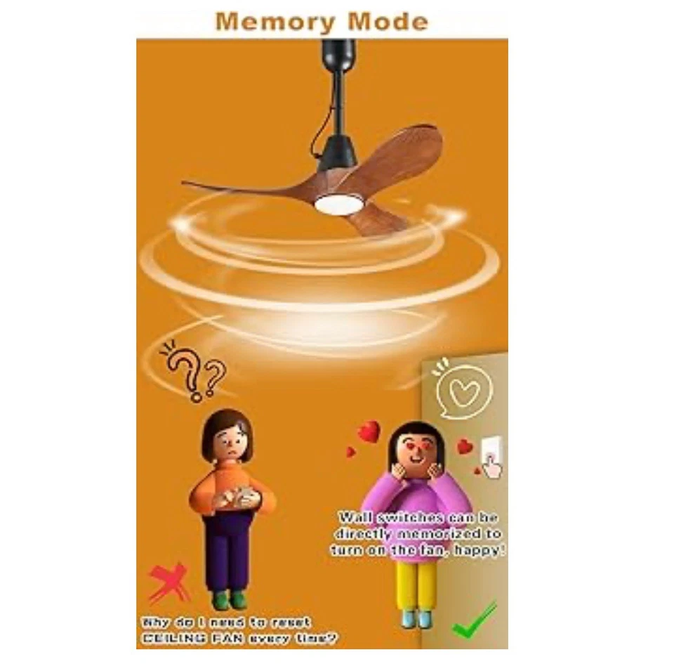 Ceiling Fan with Light 34" Wood Farmhouse Rustic F247 Outdoor Ceiling Fan - Image 2 of 4