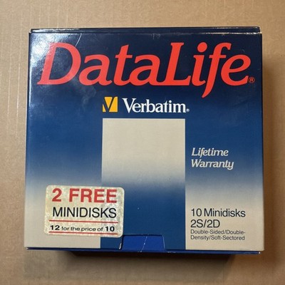 Verbatim DataLife 5-1/4'' 12 2S/2D Floppy Disks, IBM Commodore Wang New Opened