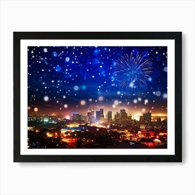 Fourth Of July Celebration Scene GL gerahmtes Wandbild Poster Leinwanddruck Bild